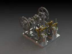 Maudslay Twin Cylinder Vertical Marine Type Steam Engine