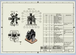 Mechanical Drawing 6 Cylinder Radial Engine