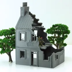 Normandy French Village House DS-T5 Destroyed and Intact
