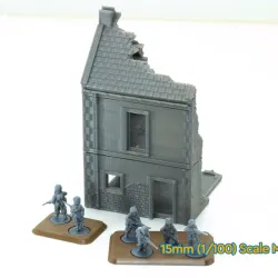 Normandy French Village House DS-T6 Destroyed and Intact