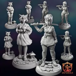Oni & Kitsune Girl Set 32 mm