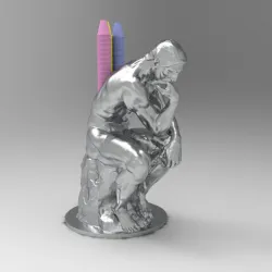 pen holder thinking man