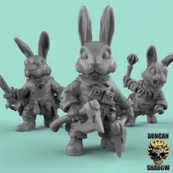 Rabbit Folk with Hand Weapons (Pre Supported)