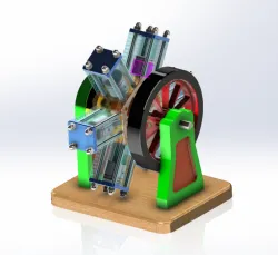 Six cylinder radial engine