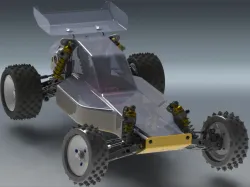 Team Associated RC10-CE buggy - gold pan with stealth transmission