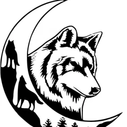 Wolf moon and wall decor