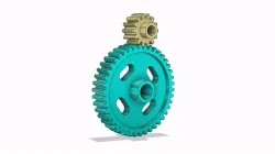 Animated. External Spur Gear Transmission