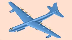 B-36 Strategic Bomber Aircraft Solid Assembly Model