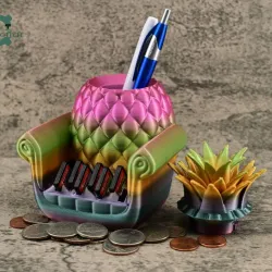 Cobotech Pineapple Sofa Card Holder by Cobotech - Fun Gaming Desk Accessory & Pen Holder