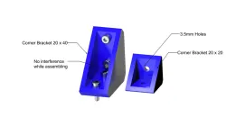 Corner bracket 20x20 and 20x40 for 3D printing