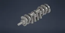 Crankshaft, Flywheel Mounting Flange, Shaft, Main Bearings, and Keyway (i4 Engine)