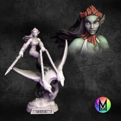 Elf Female (Sea Elf) Manta Elven Cavalry - Mara the Elven Manta Rider Fighter (Female Manta Elven Cavalry, Sea Elf Fighter with Spear )