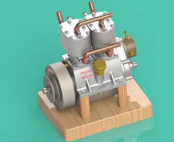 ETW - Seagull 10cc A Twin 4-Stroke Water Cooled Engine.
