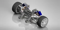 Exploded View and Render of Suspension Car Assembly