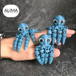 flexi baby octopus + keychain + separated parts