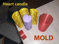 Heart candle mold