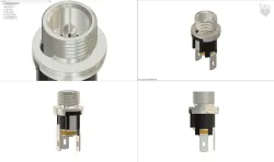 panel mount 5.5 x 2.1mm barrel plug