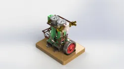 Re-Draw Vertical Twin Steam Engine