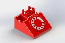 Red Vintage Rotary Telephone