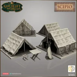 Roman Legion Tents - Closed and Open