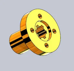 Splined hub with flange for shaft DIN ISO 14