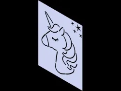 Unicorn Plate DXF Stencil Pattern