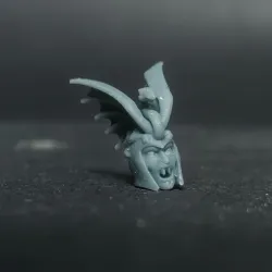 vampire head with dragon helmet