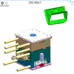 Auto shell parts injection mold 067, the large slider core pulls the pin out of the mold structure!