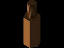 China Copper Pillar M3, Hexagonal Copper Column with One Head