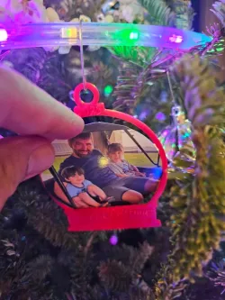 Custom snow globe memory ornament 