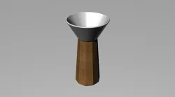 Double face led wooden lamp