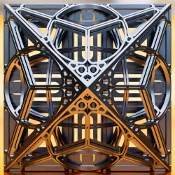 Hollow, extruded 4 sided pyramid abstract shape