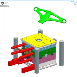 (Injection mold DR18051) A pair of large arc core-pulling injection mold structure case