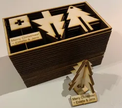 Laser cut Christmas tree construction kit