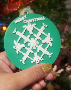 Minecraft Snowflake Ornament