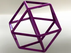 Wireframe Shape Cuboctahedron 3D print model