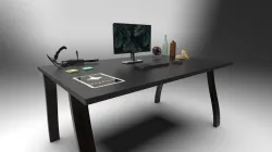 Wood and metal desk