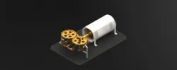 AIR COMPRESSOR WITH TWO COAXIAL PISTONS