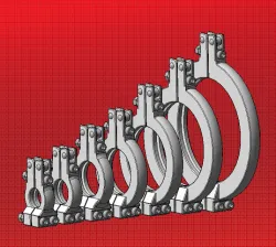 Clamp for fitting stainless steel pipes of increased pressure