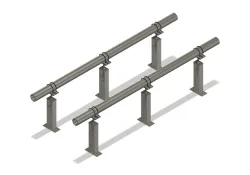 E-Z LINE 6in X 36in. FLAT TOP PIPE SUPPORT WITH TEFLON I-RODS