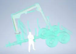 Forest trailer with crane (crane has useable parts)