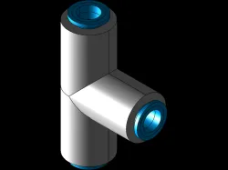 [FreeCAD] 6mm Pneumatic Pipe Fittings - Push Type - Tee Shape
