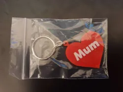 Heart Keyring/Keychain - Embossed Family Titles (mum, dad, gran, etc)