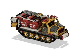 Yellow Artillery Tractor Fire Truck with Movements