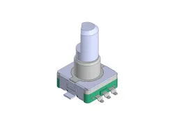 11mm Metal Shaft Rotary Encoders SMD - Vertical, w push-on switch