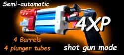 4XP 4 Barrel Nerf Blaster Pistol Shotgun