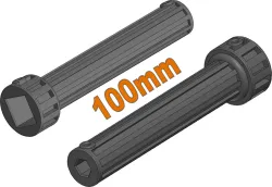 Adapter 1/2 square to 1/4 hex bit 100mm