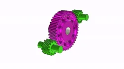 Animated. Helical Gears Transmission_3
