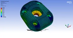 Engine case with thermal analysis