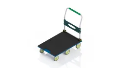 Hand pallet with 6 wheels